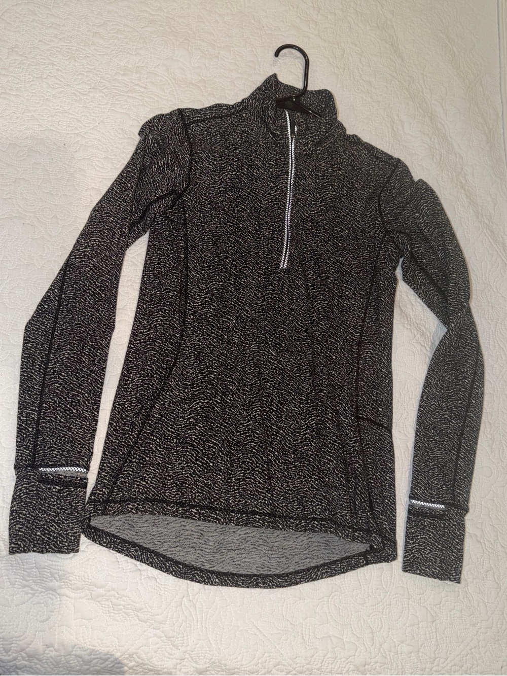 Lululemon Black Marled Half-Zip Performance Pullover